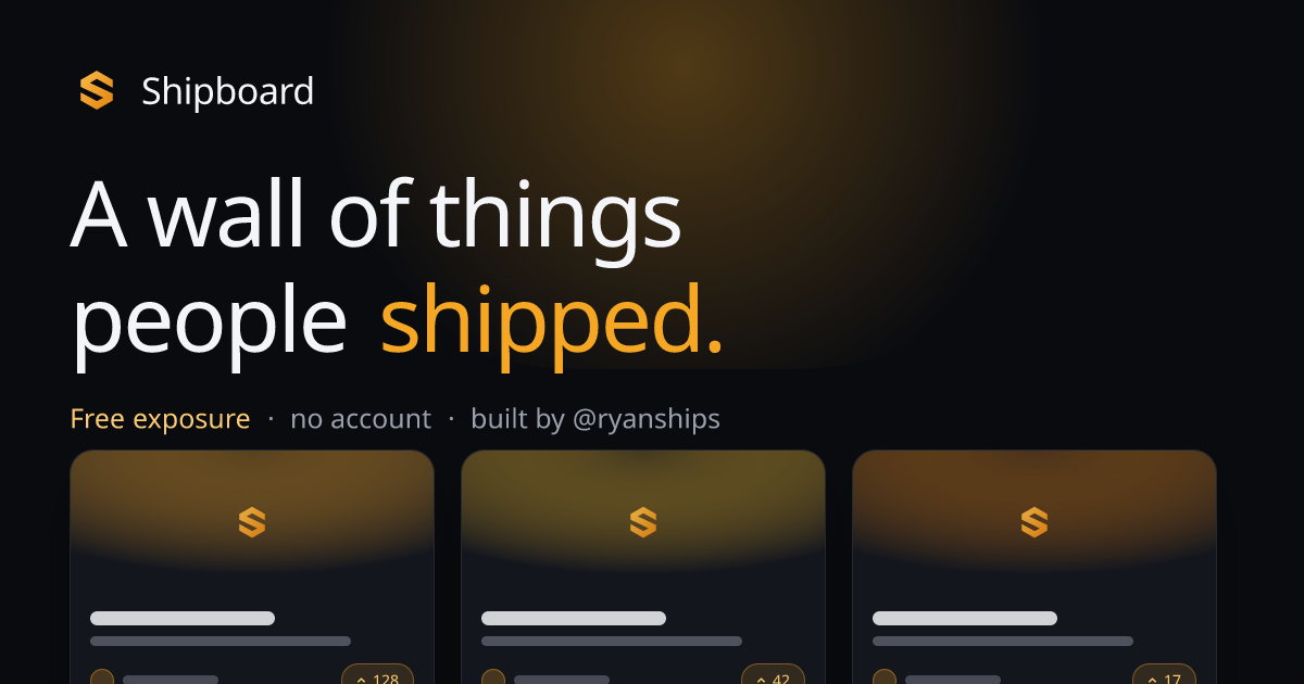 Shipboard — A wall of things people shipped. preview